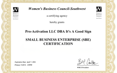 It’s A Good Sign Achieves SBE and SBE Plus Certifications, Marking a Major Milestone in Company Growth