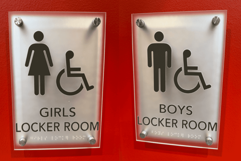 ADA sign installed for a school in Dallas Texas