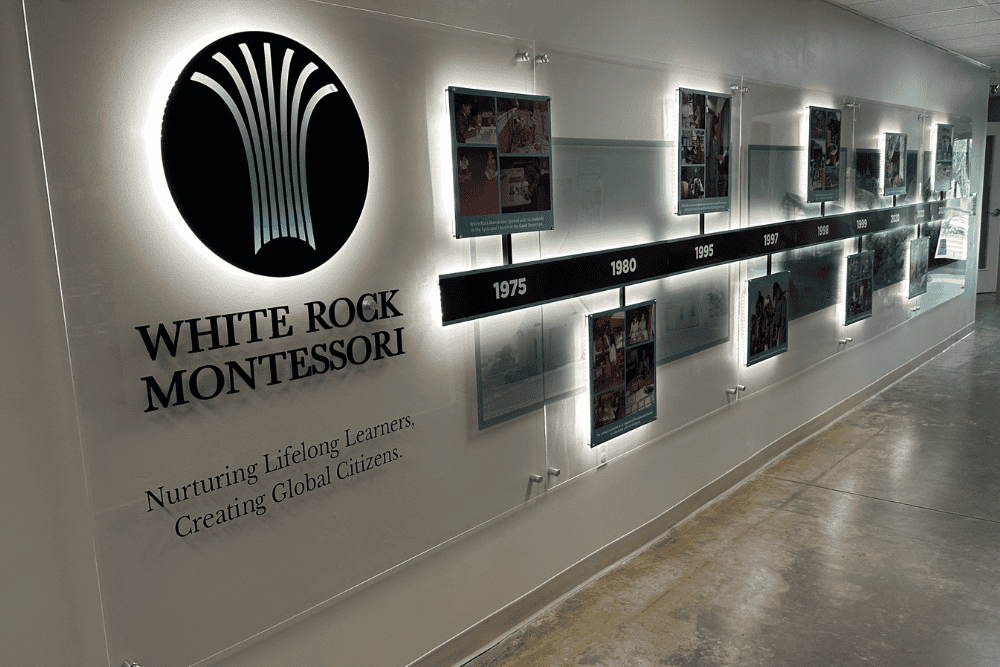 Special Project - Wall Timeline installed by It's A Good SIgn, a custom sign company in Dallas Texas for a school