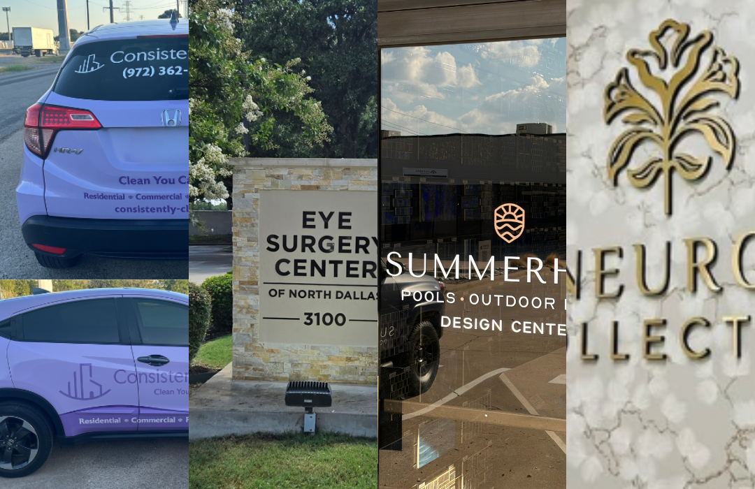 Purcple Vehicle Wrap, Monument Sign, Door Graphics, and Lobby Signage